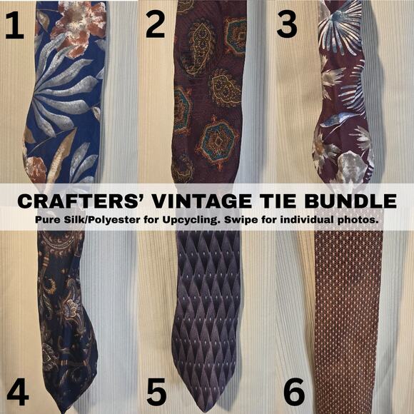 Other Other - Crafters’ Vintage Tie Bundle 1 – Silk & Polyester Patterns [TSET1]